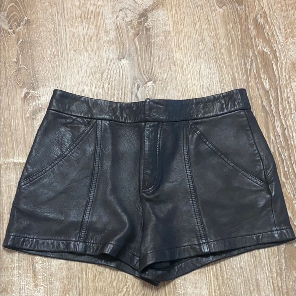 Leather shorts